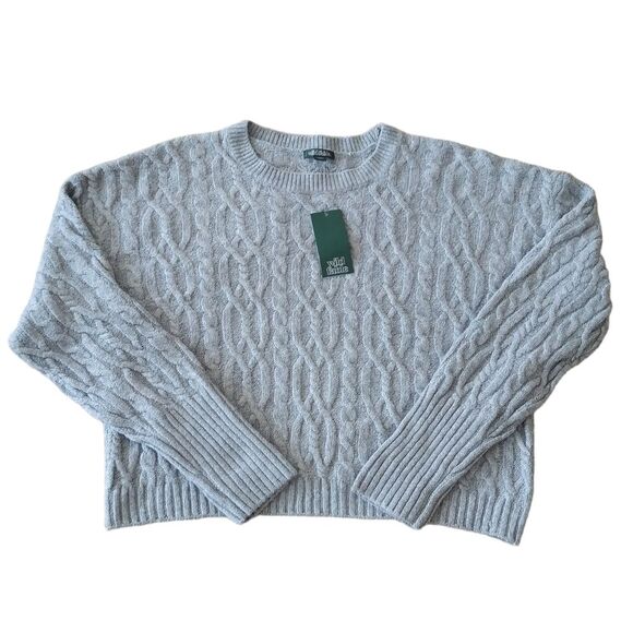 NWT Wild Fable Cable Knit Cropped Sweater - Picture 2 of 9